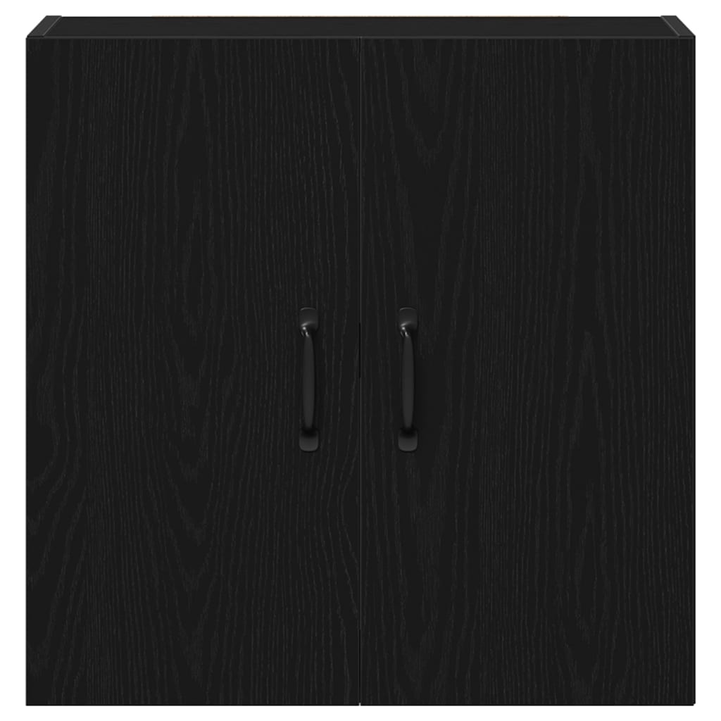 Mobiletto da Parete Rovere Nero 60x31x60 cm in Legno Massello