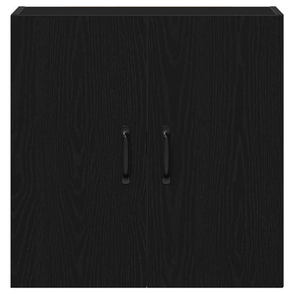 Mobiletto da Parete Rovere Nero 60x31x60 cm in Legno Massello