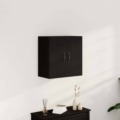 Mobiletto da Parete Rovere Nero 60x31x60 cm in Legno Massello | homemem39