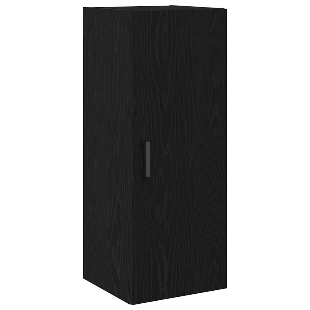 Mobiletto da Parete Rovere Nero 34,5x34x90 cm in Legno Massello - homemem39