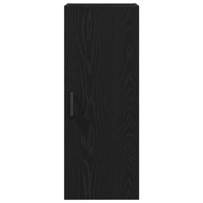 Mobiletto da Parete Rovere Nero 34,5x34x90 cm in Legno Massello - homemem39