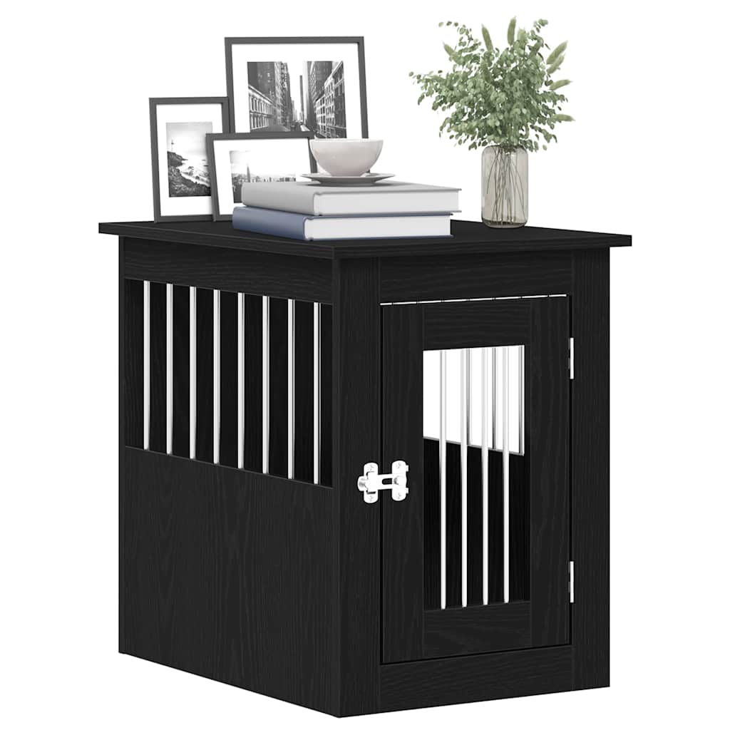 Trasportino per Cani Rovere Nero 45x62x59 cm in Legno Aggregato