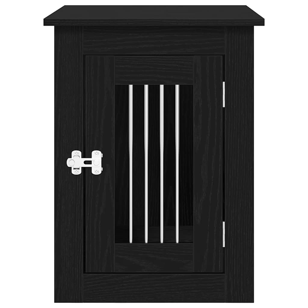 Trasportino per Cani Rovere Nero 45x62x59 cm in Legno Aggregato