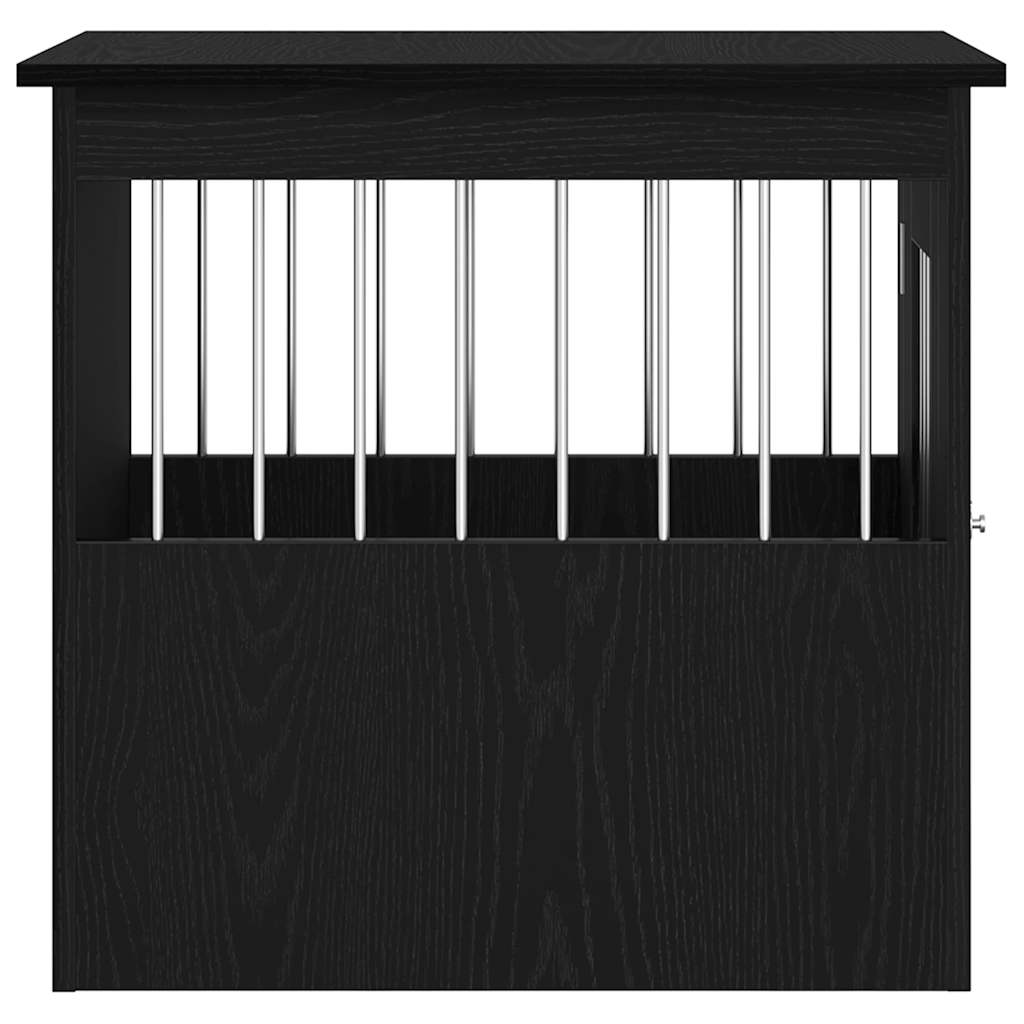 Trasportino per Cani Rovere Nero 45x62x59 cm in Legno Aggregato