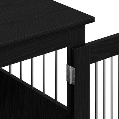 Trasportino per Cani Rovere Nero 45x62x59 cm in Legno Aggregato