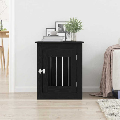 Mobile per cuccia per cani Rovere Nero 55x75x65 cm in legno ingegnerizzato