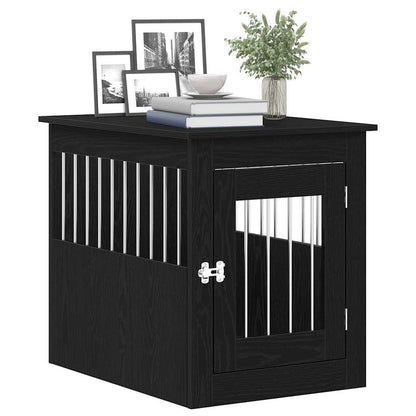 Mobile per cuccia per cani Rovere Nero 55x75x65 cm in legno ingegnerizzato