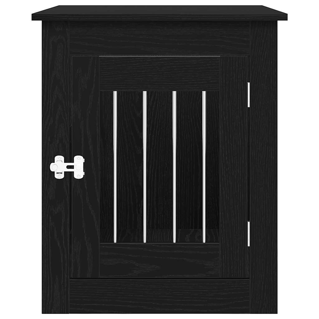Mobile per cuccia per cani Rovere Nero 55x75x65 cm in legno ingegnerizzato