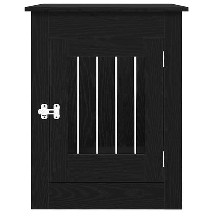 Mobile per cuccia per cani Rovere Nero 55x80x68 cm in legno ingegnerizzato