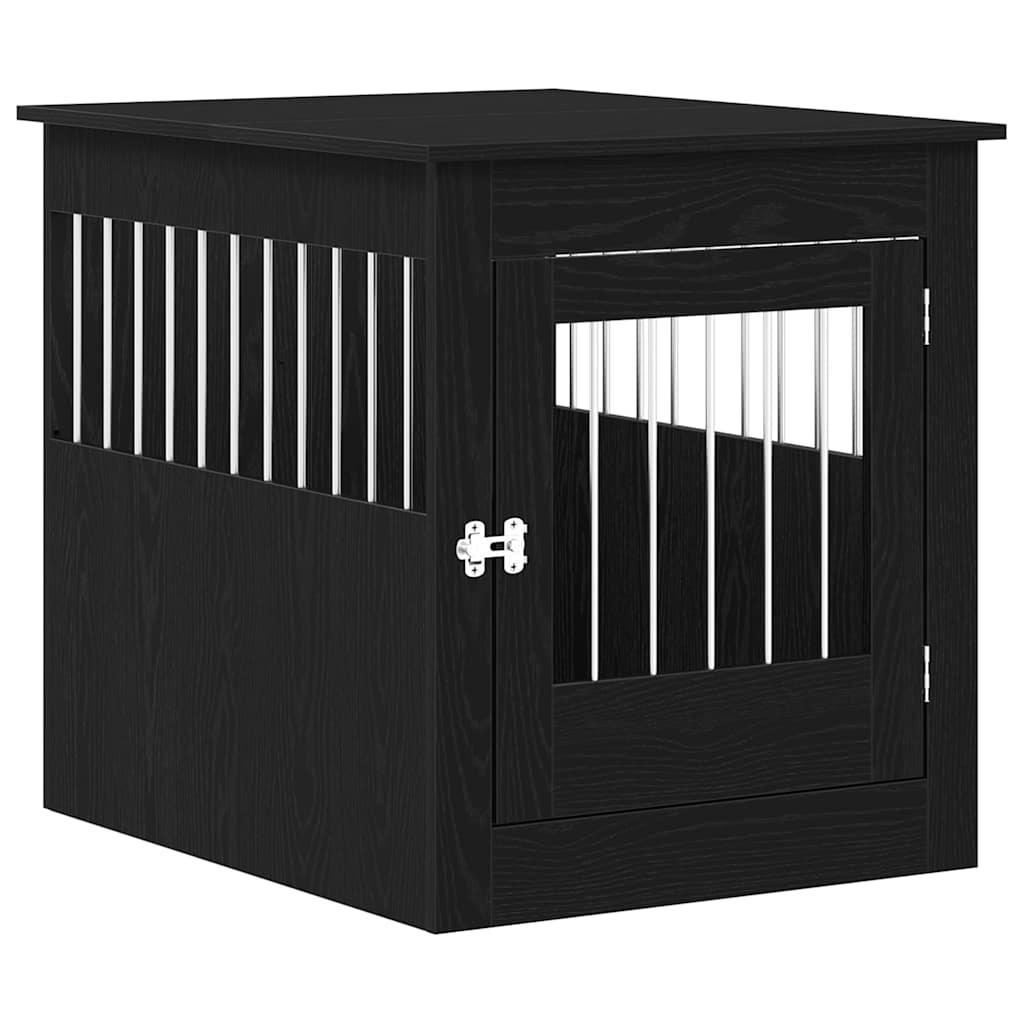 Mobile per cuccia per cani Rovere Nero 64,5x80x71 cm in legno ingegnerizzato
