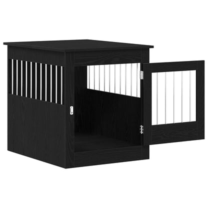 Mobile per cuccia per cani Rovere Nero 64,5x80x71 cm in legno ingegnerizzato