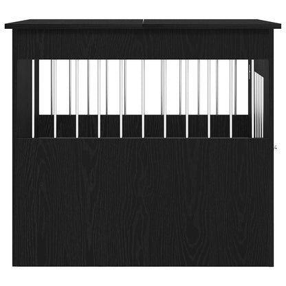 Mobile per cuccia per cani Rovere Nero 64,5x80x71 cm in legno ingegnerizzato