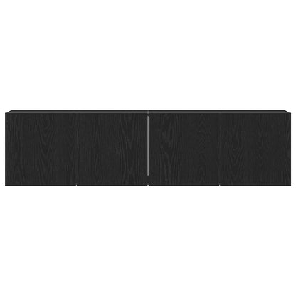 Mobili Porta TV 2 pz Rovere Nero 160x30x41 cm Legno Assicellare