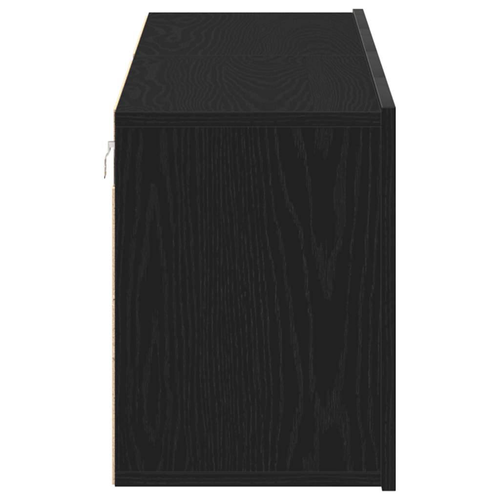 Mobili Porta TV 2 pz Rovere Nero 160x30x41 cm Legno Assicellare