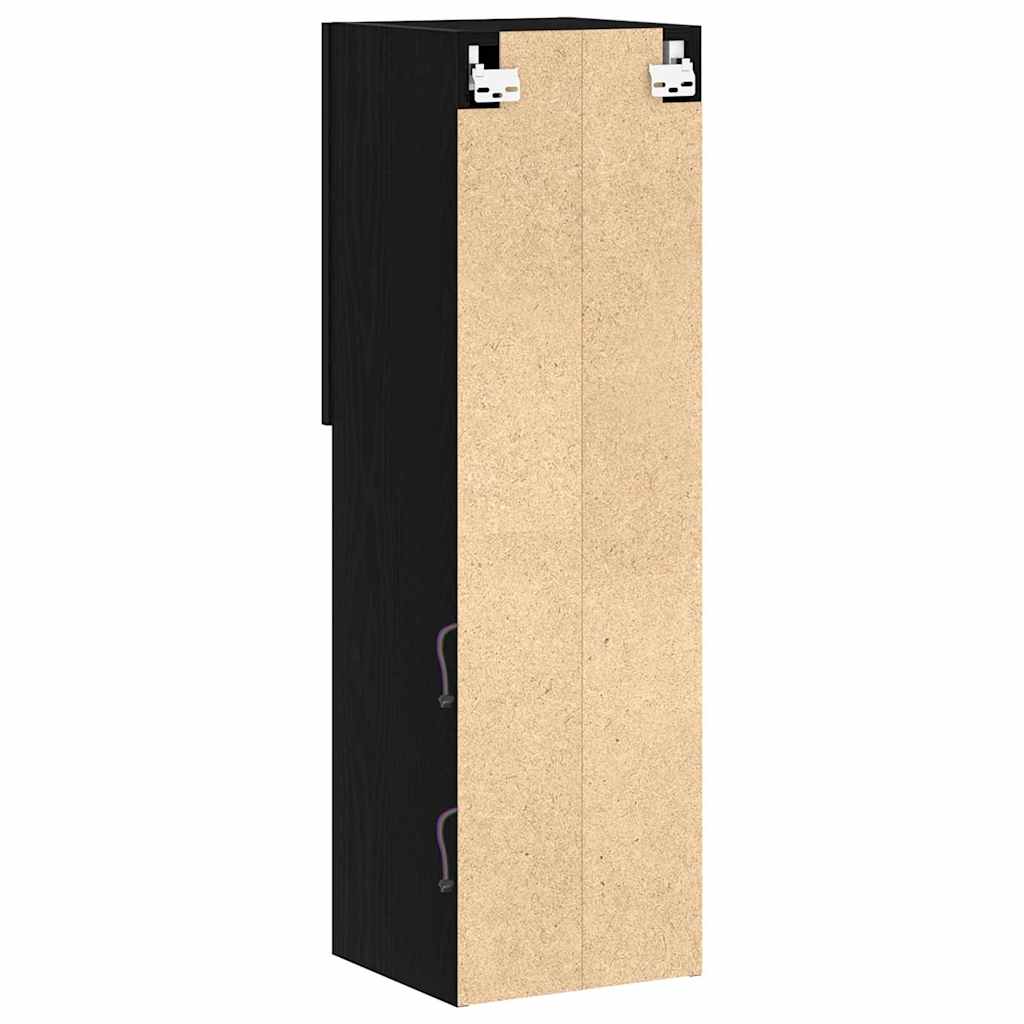 Set mobile TV con LED 2 pcs Rovere Nero 30,5 x 30 x 102 cm