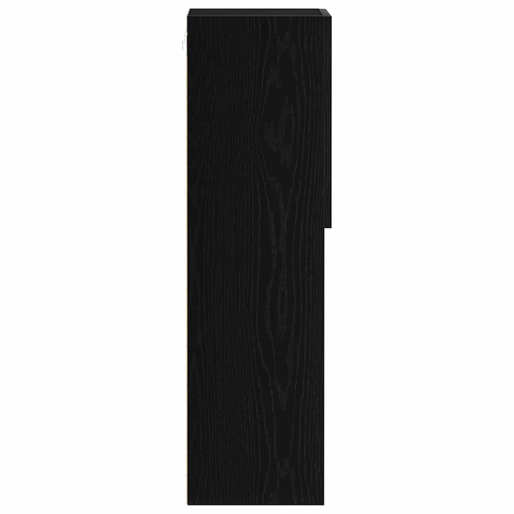 Set mobile TV con LED 2 pcs Rovere Nero 30,5 x 30 x 102 cm