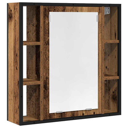 Mobile da Bagno con Specchio Legno Antico 60x16x60cm Truciolato | homemem39
