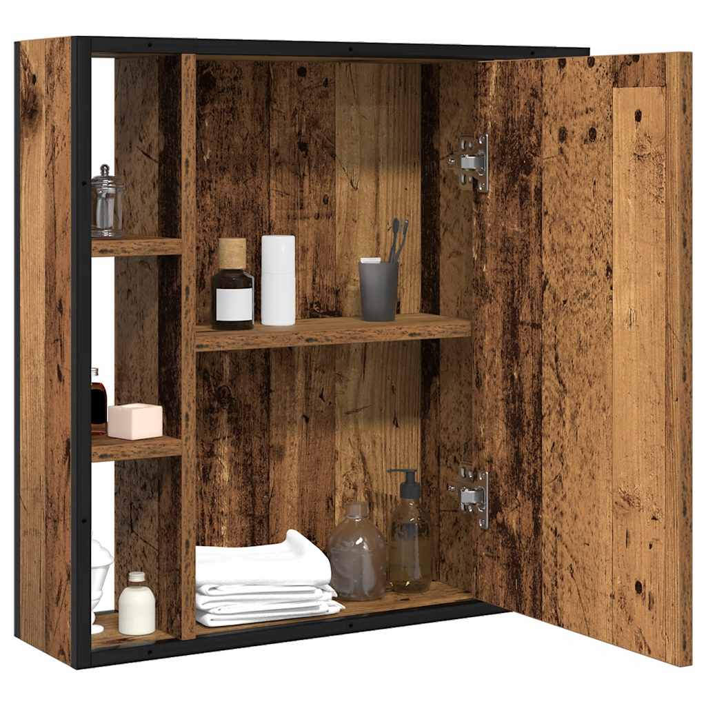 Mobile da Bagno con Specchio Legno Antico 60x16x60cm Truciolato | homemem39