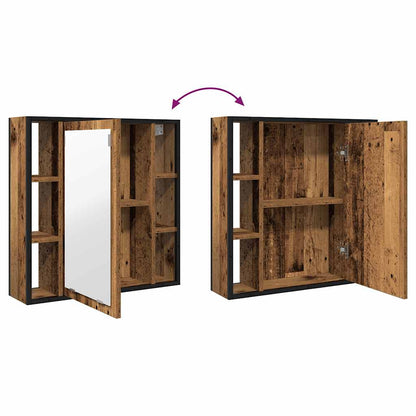 Mobile da Bagno con Specchio Legno Antico 60x16x60cm Truciolato | homemem39