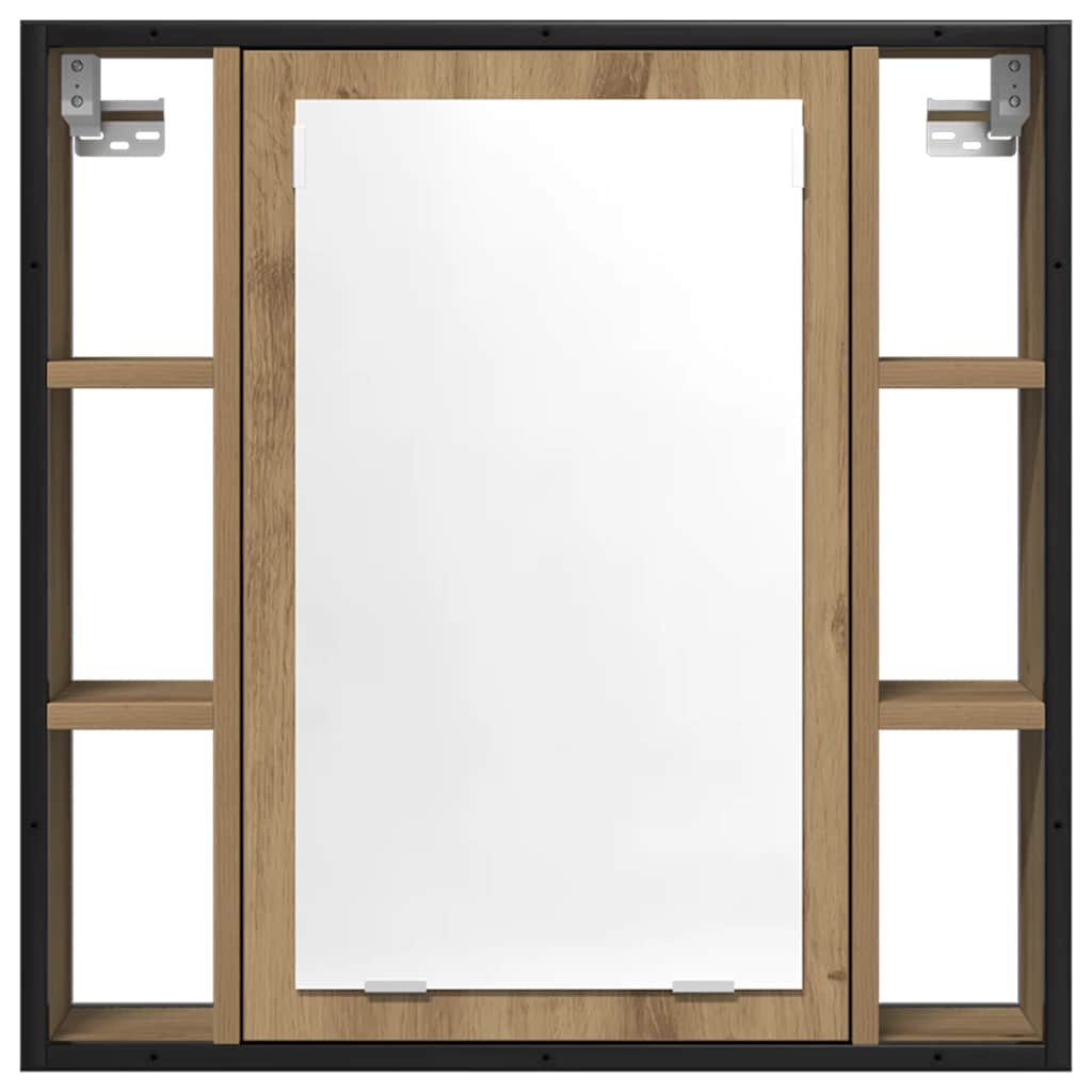Mobile Bagno Specchio Rovere Artigianale 60x16x60 cm Truciolato