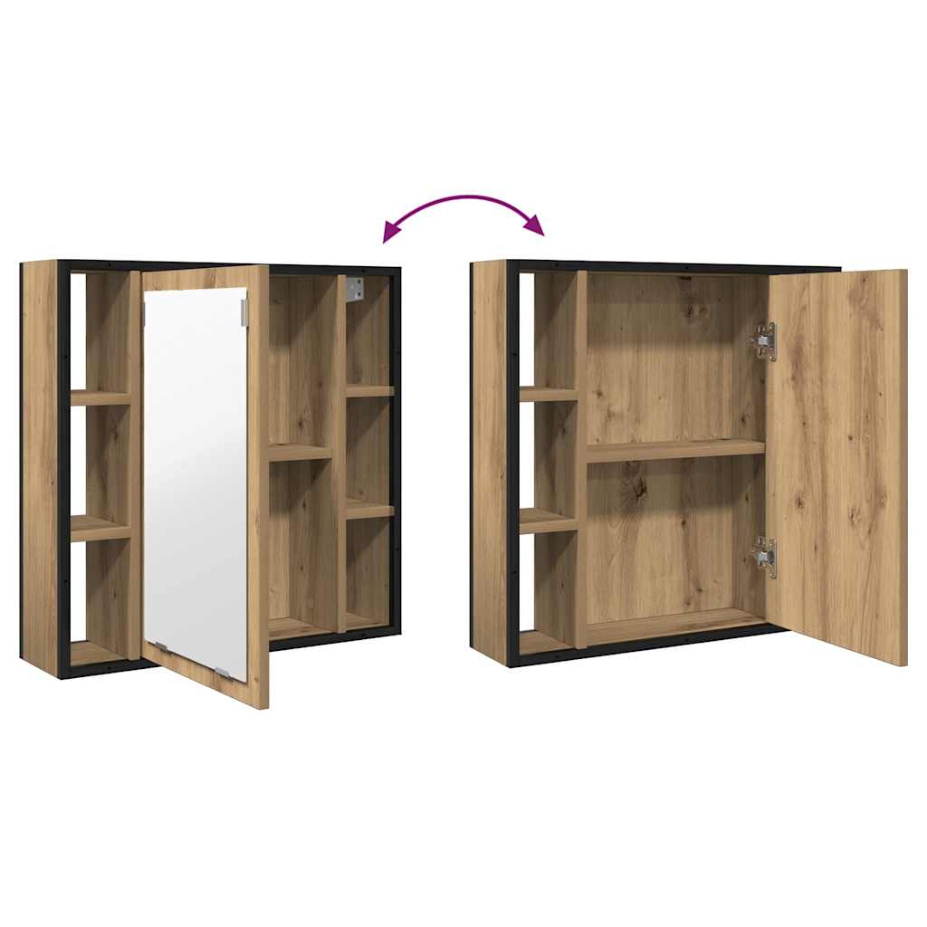 Mobile Bagno Specchio Rovere Artigianale 60x16x60 cm Truciolato | homemem39