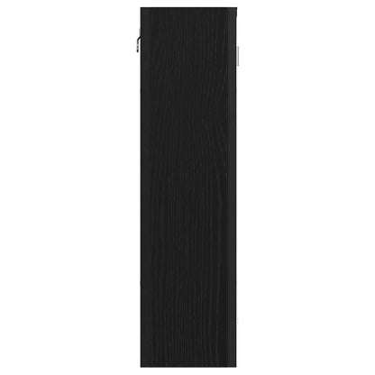 Mobiletto da bagno con specchio in rovere nero 60x16x60 cm in legno ingegnerizzato | homemem39
