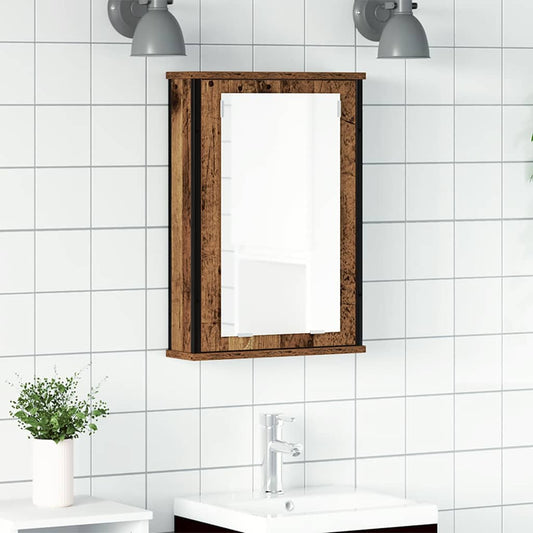 Mobile Bagno con Specchio Legno Antico 42x12x60 cm Truciolato | homemem39