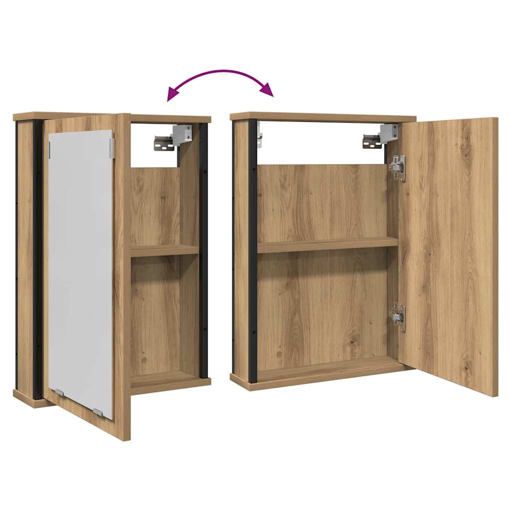Mobile Bagno Specchio Rovere Artigianale 42x12x60 cm Truciolato | homemem39