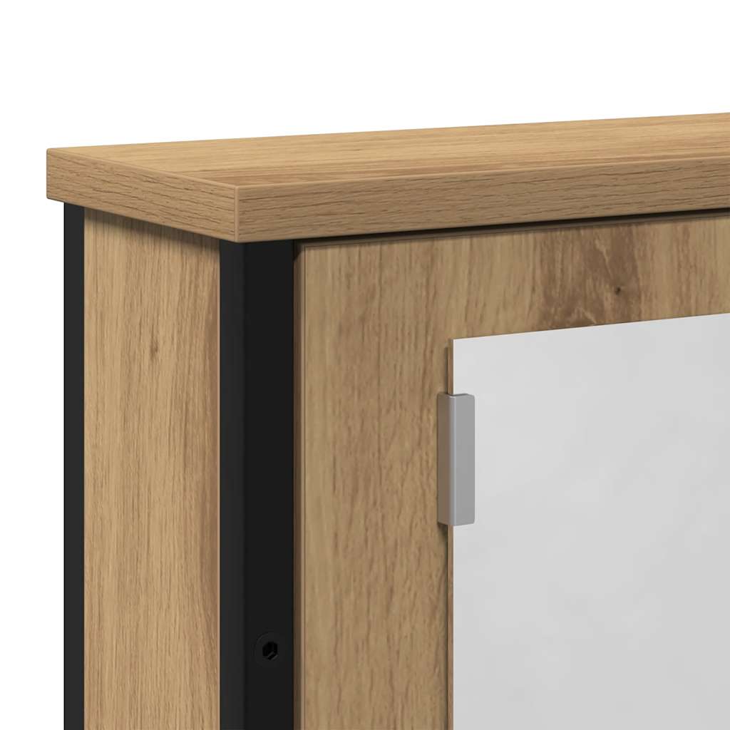Mobile Bagno Specchio Rovere Artigianale 42x12x60 cm Truciolato | homemem39