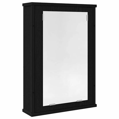 Mobile da Bagno con Specchio Rovere Nero 42x12x60 cm Truciolato | homemem39