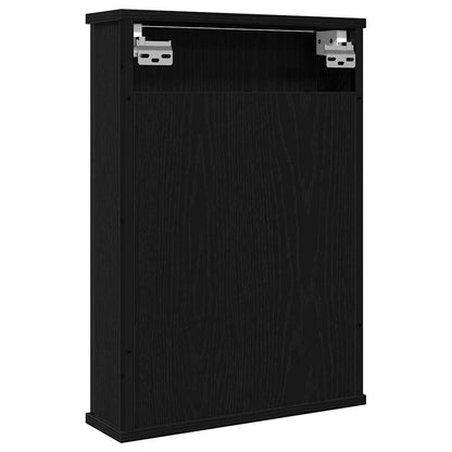 Mobile da Bagno con Specchio Rovere Nero 42x12x60 cm Truciolato | homemem39