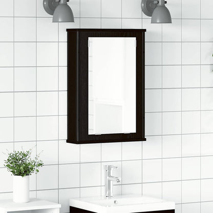 Mobile da Bagno con Specchio Rovere Nero 42x12x60 cm Truciolato | homemem39