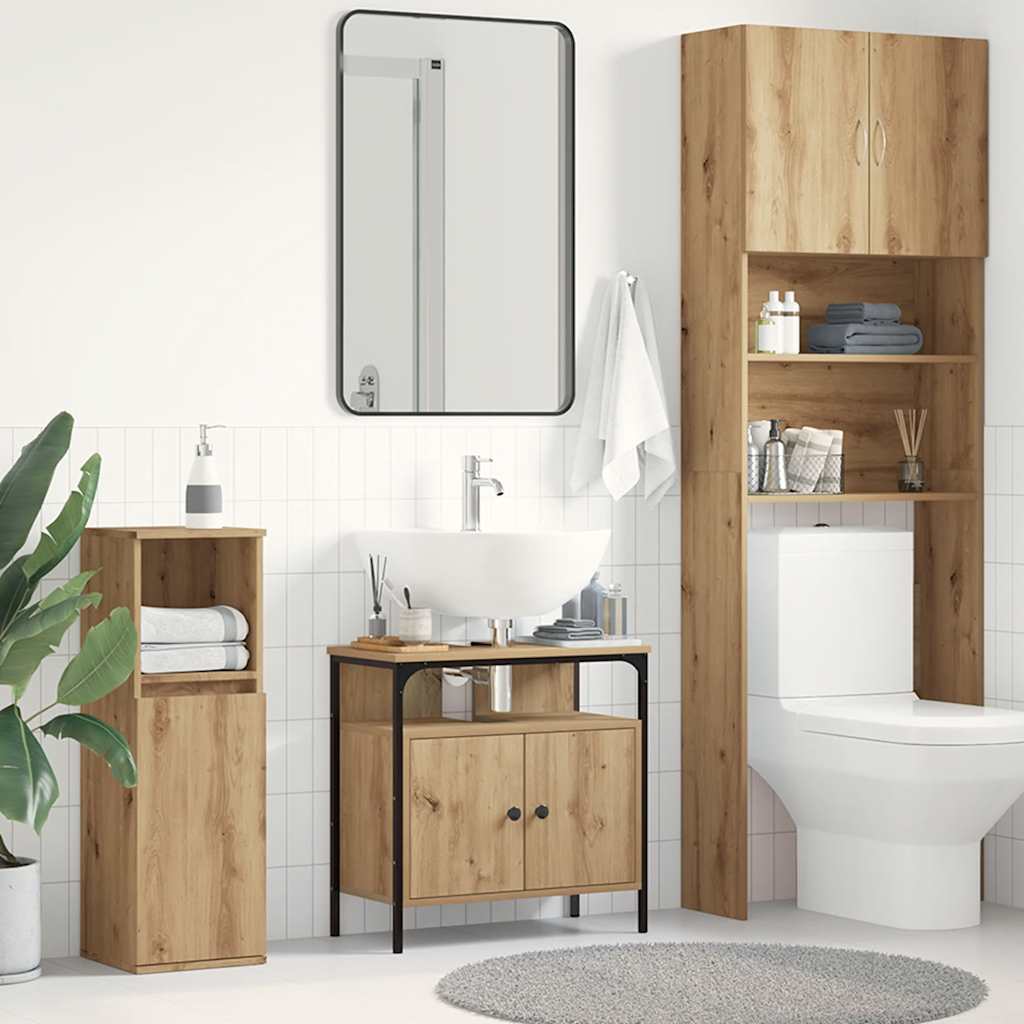 Mobile Lavabo Bagno Rovere Artigianale 60x30x60cm Truciolato | homemem39