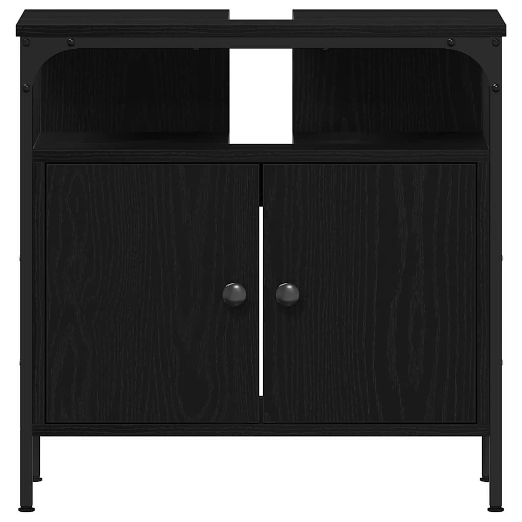 Mobile Lavabo Bagno Rovere Nero 60x30x60cm Legno Multistrato | homemem39