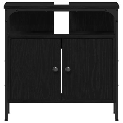 Mobile Lavabo Bagno Rovere Nero 60x30x60cm Legno Multistrato | homemem39