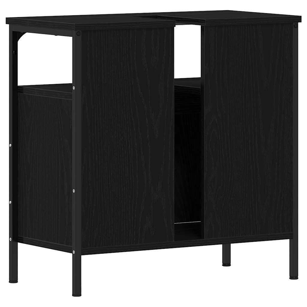 Mobile Lavabo Bagno Rovere Nero 60x30x60cm Legno Multistrato | homemem39