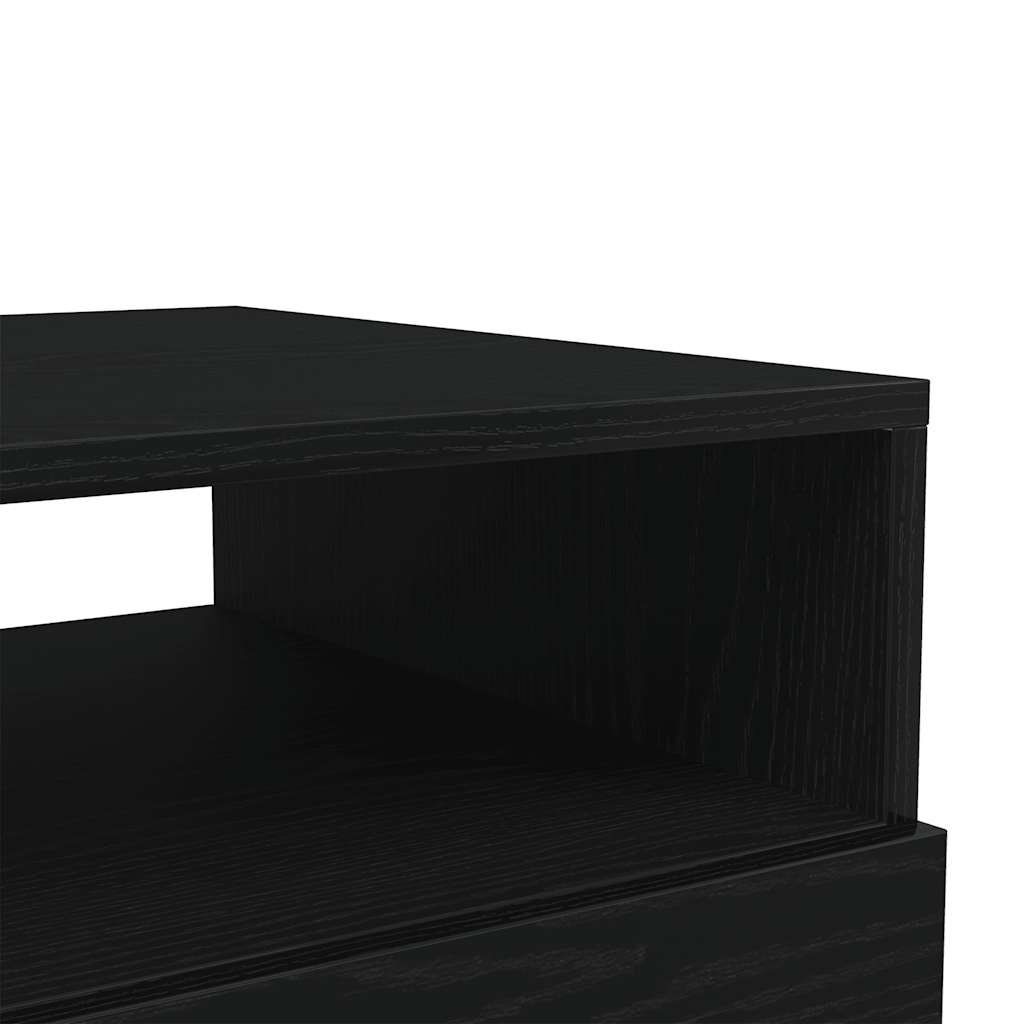 Tavolino da Soggiorno con Luci LED Rovere Nero 50x49x40 cm