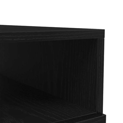 Tavolino da Soggiorno con Luci LED Rovere Nero 90x49x40 cm