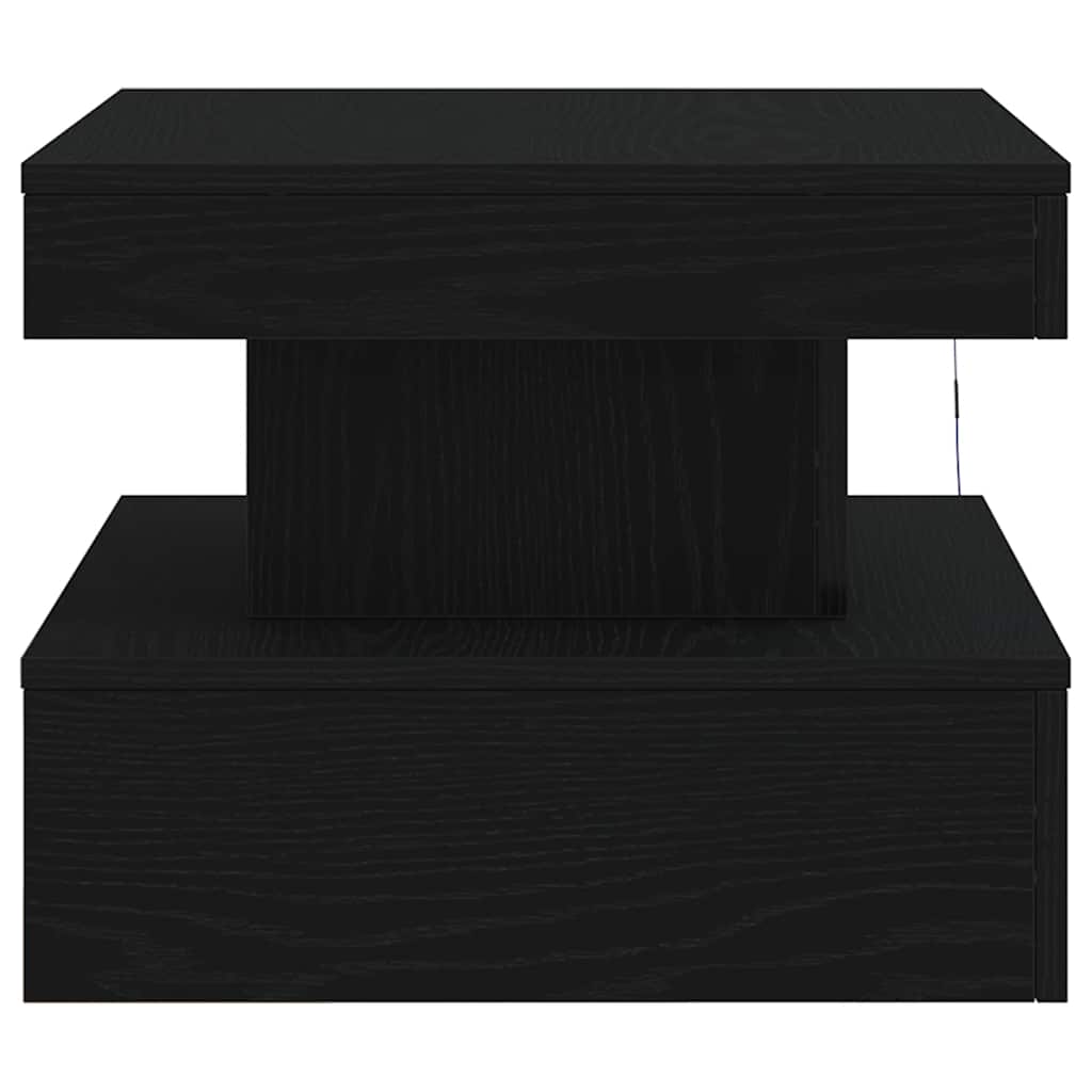 Tavolino da Salotto con Luci LED Rovere Nero 50x50x40 cm | homemem39
