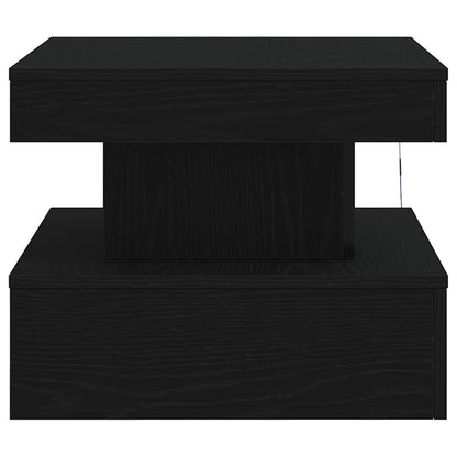 Tavolino da Salotto con Luci LED Rovere Nero 50x50x40 cm | homemem39