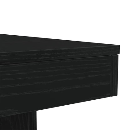 Tavolino da Soggiorno con Luci LED Rovere Nero 90x50x40 cm