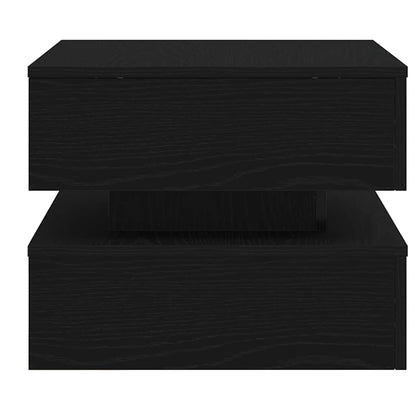 Tavolino da Salotto con Luci LED Rovere Nero 50x50x40 cm | homemem39
