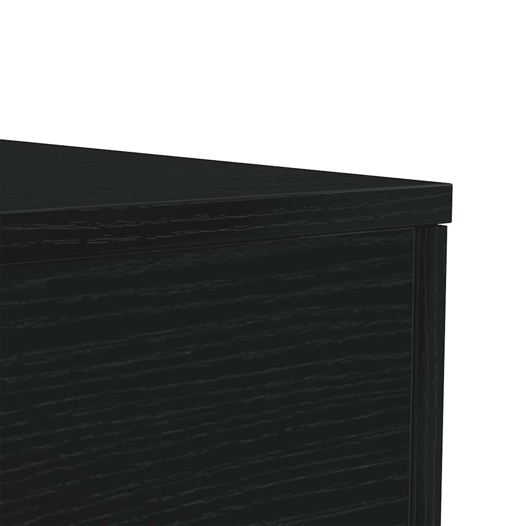 Tavolino da Salotto con Luci LED Rovere Nero 50x50x40 cm