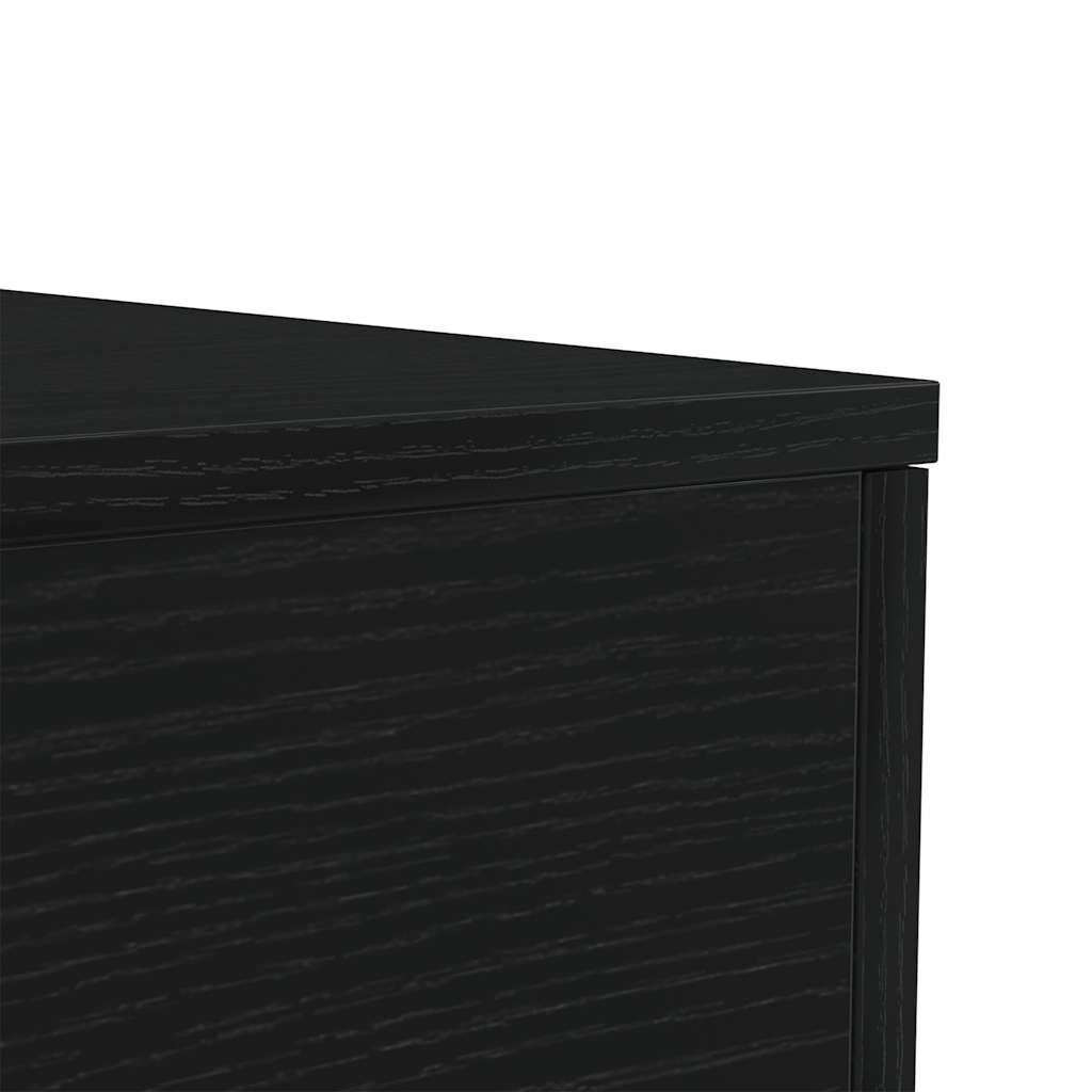 Tavolino da Soggiorno con Luci LED Rovere Nero 90x50x40 cm
