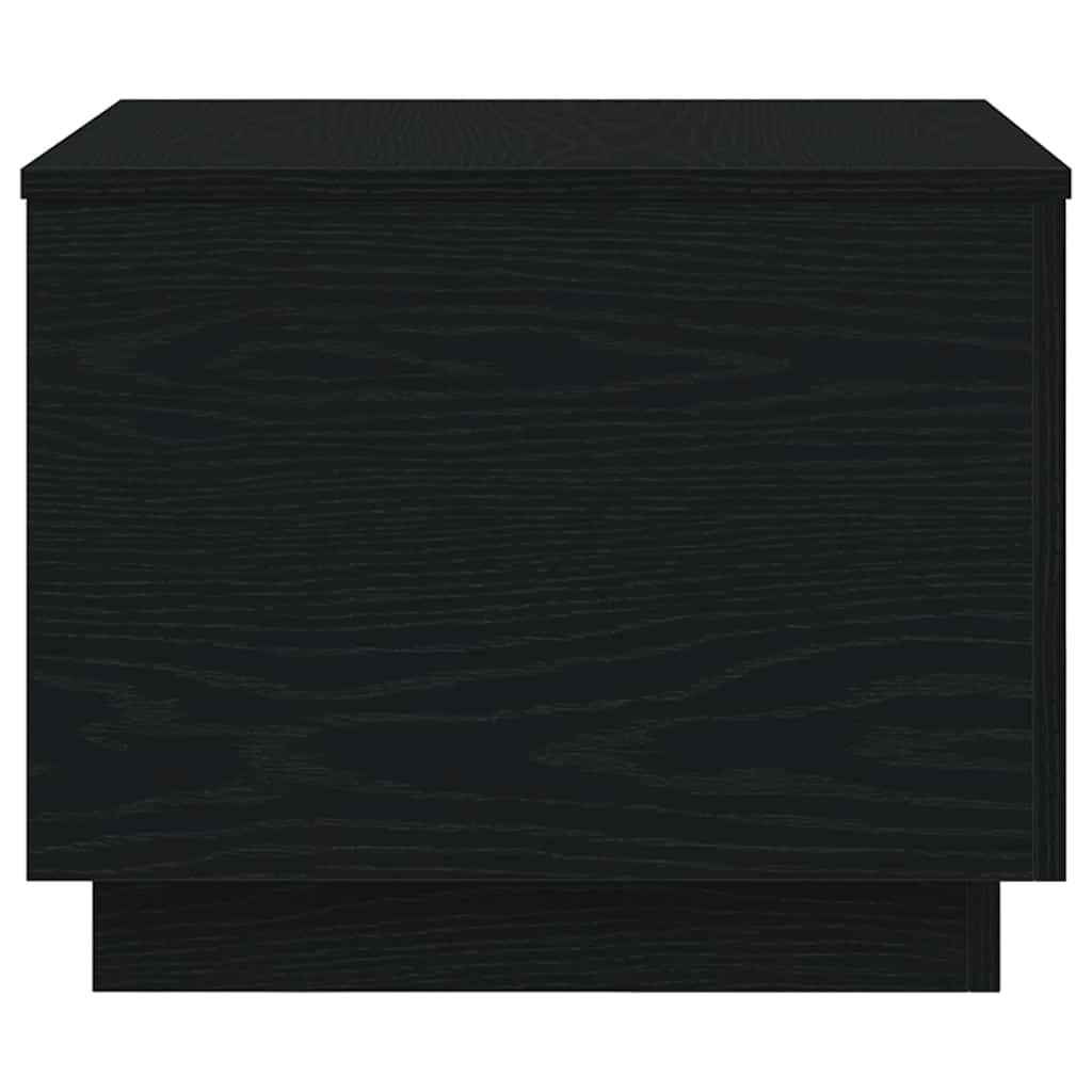 Tavolino da Salotto con Luci LED Rovere Nero 50x50x40 cm