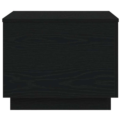 Tavolino da Salotto con Luci LED Rovere Nero 50x50x40 cm