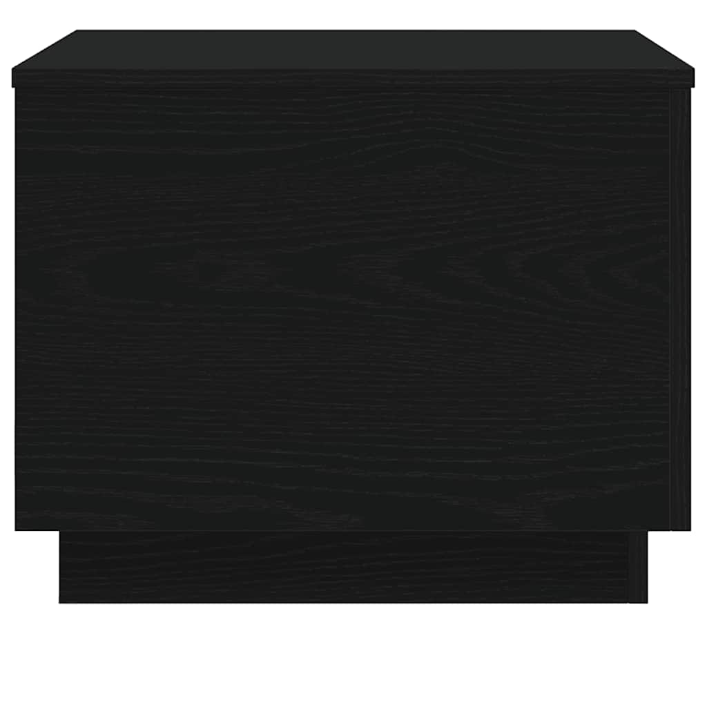 Tavolino da Salotto con Luci LED Rovere Nero 50x50x40 cm
