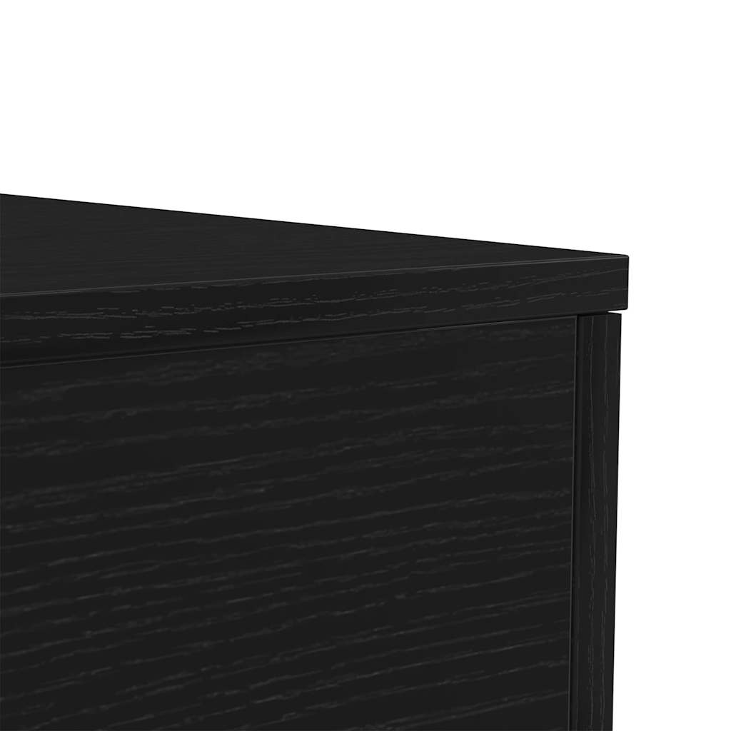 Tavolino da Salotto con Luci LED Rovere Nero 50x50x40 cm