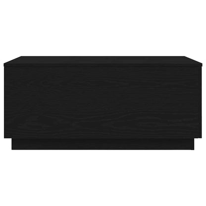 Tavolino da Soggiorno con Luci LED Rovere Nero 90x50x40 cm