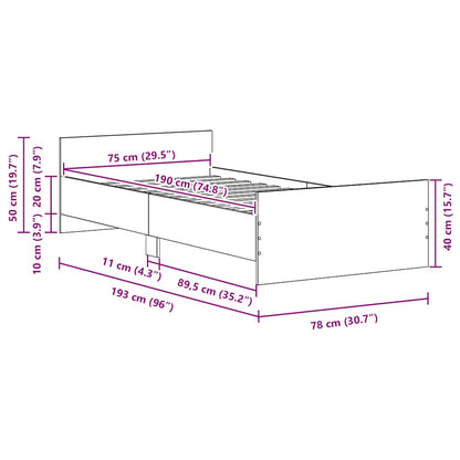 Giroletto senza Materasso Rovere Artigianale 75x190 cm | homemem39